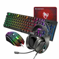 T-WOLF TF400 4 In 1 Black Wired Gaming Combo Set